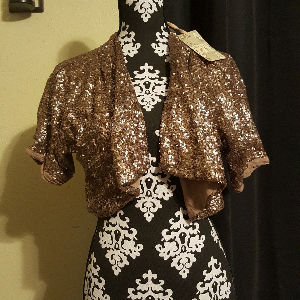 SEQUINS CROP JACKET